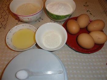 酒酿麦粉蛋糕的做法步骤1
