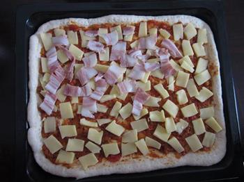 青椒培根披萨的做法图解14