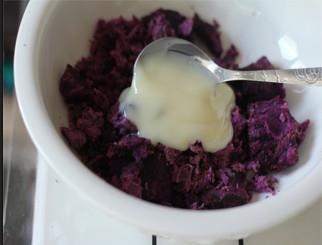 奶香紫薯糯米糍的做法图解2
