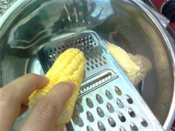 鲜玉米粒饼的做法图解3