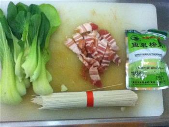 油菜肉丝汤面的做法步骤1