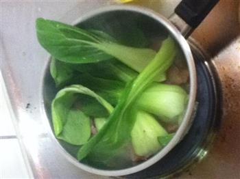 油菜肉丝汤面的做法步骤4