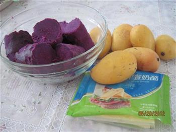 芒果紫薯球的做法步骤1