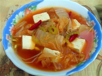 韩式辣白菜豆腐汤的做法步骤11