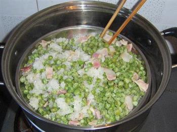 豌豆咸肉糯米饭的做法步骤14