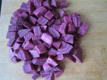 紫薯双色切馒头的做法图解1