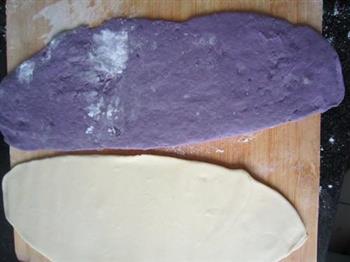 紫薯双色切馒头的做法步骤15