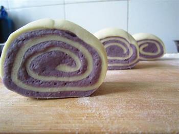 紫薯双色切馒头的做法步骤18