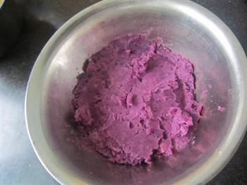 紫薯双色切馒头的做法步骤3
