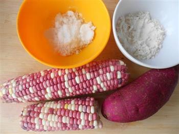 紫薯玉米烙的做法图解1