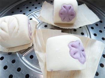紫薯双色馒头卷的做法步骤12
