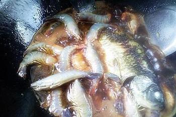 红烧鲫鱼大虾的做法步骤8
