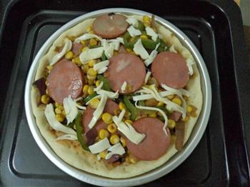 青椒火腿披萨的做法步骤21
