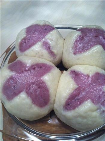 心花开紫薯馒头的做法步骤11