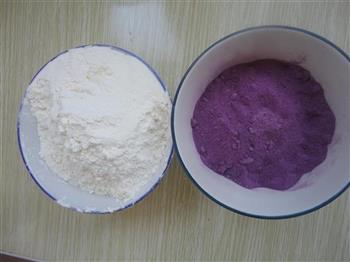 紫薯菊花卷的做法图解1
