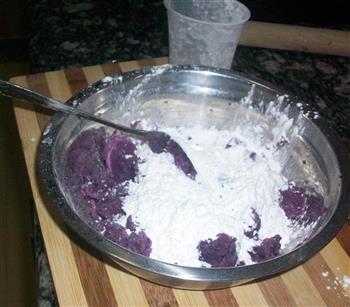 椰香紫薯球的做法步骤2