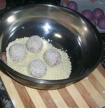 椰香紫薯球的做法步骤5