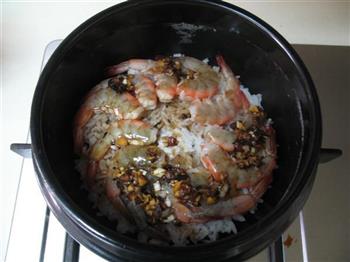 金银蒜鲜虾煲饭的做法图解9