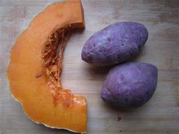 南瓜紫薯吐司的做法图解2