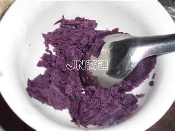 紫薯豆沙冰皮月饼的做法图解2