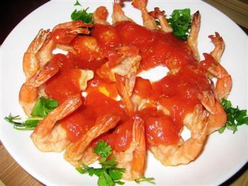 茄汁琵琶虾的做法步骤12