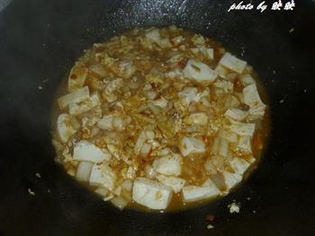 辣白菜鸡蛋烩豆腐的做法步骤8