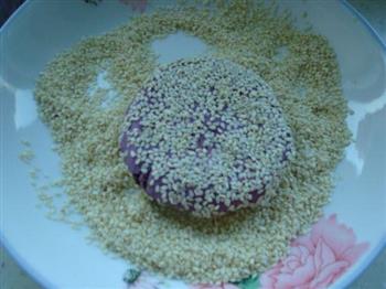 豆浆紫薯豆沙饼的做法步骤14