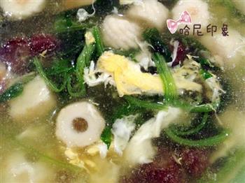 海参珠圆菠菜汤的做法步骤4