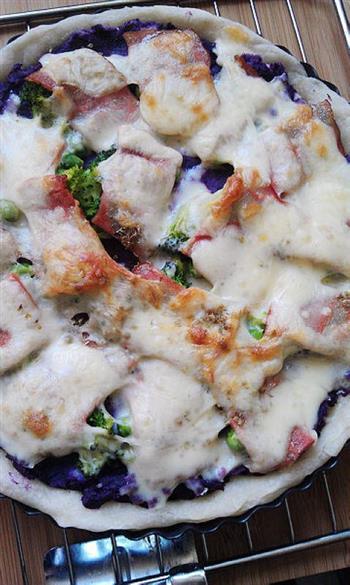 紫薯豆渣培根披萨的做法步骤6