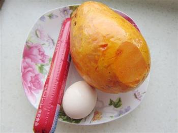 木瓜火腿蛋炒饭的做法步骤1