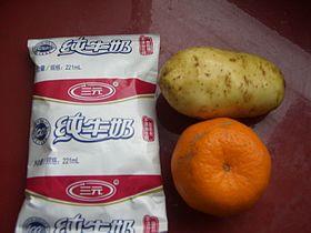 土豆柑橘牛奶饮的做法步骤1