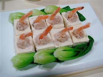 鲜虾酿豆腐的做法图解9