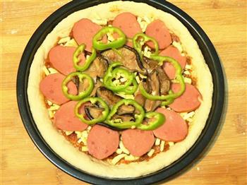 烤肠香菇披萨的做法图解19