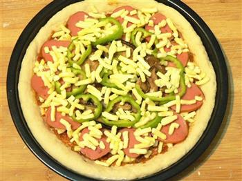 烤肠香菇披萨的做法图解20