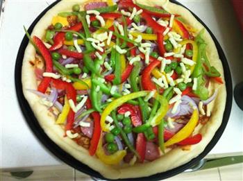火腿蔬菜披萨的做法图解15