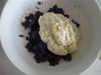 紫薯豆渣糯米饼的做法图解2