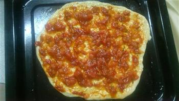 培根鸡丁大虾披萨的做法图解17