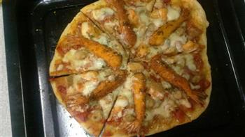 培根鸡丁大虾披萨的做法步骤24