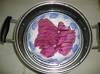 椰香紫薯糕的做法步骤1