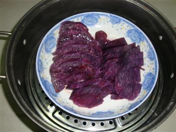 椰香紫薯糕的做法步骤2