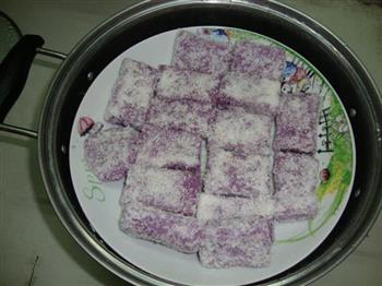 椰香紫薯糕的做法步骤8