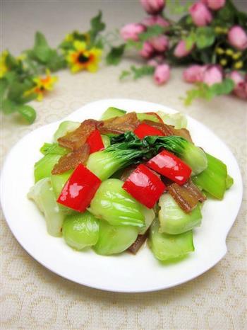 上海青炒腊肉的做法步骤1