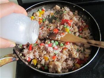 彩椒鸡丁红豆饭的做法步骤10