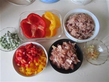 彩椒鸡丁红豆饭的做法步骤4