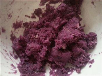 南瓜紫薯花卷的做法图解3