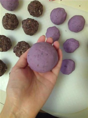 奶香紫薯薏米红豆饼的做法图解12
