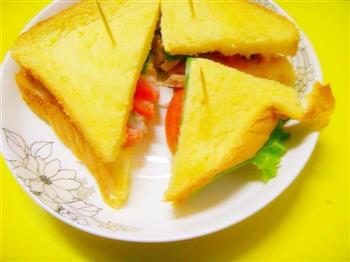 烤鸭熏肉三明治的做法图解7