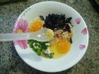 虾皮紫菜鸡蛋饼的做法步骤7