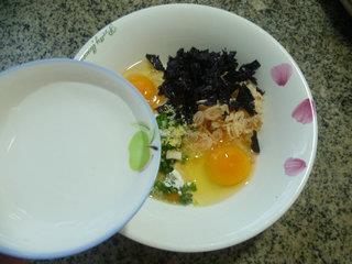 虾皮紫菜鸡蛋饼的做法步骤8