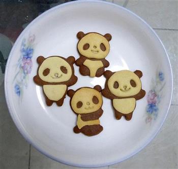 双色立体熊猫饼干的做法步骤10